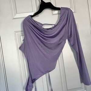 Slinky one shoulder long sleeved bodysuit